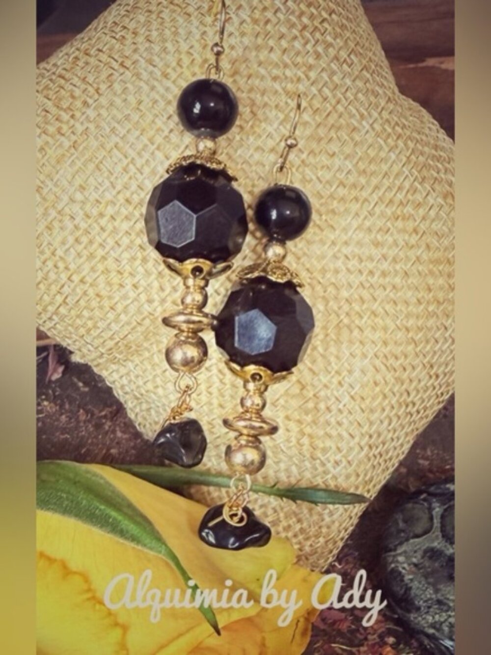 Vintage + Black Onyx Night out Earrings + October night's